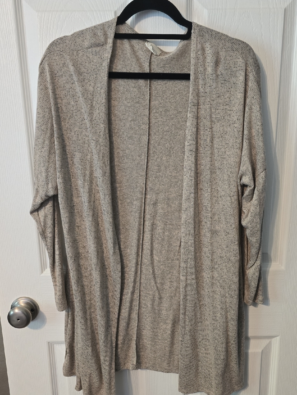 Caution To The Wind Heathered Light Gray Open-Front Cardigan